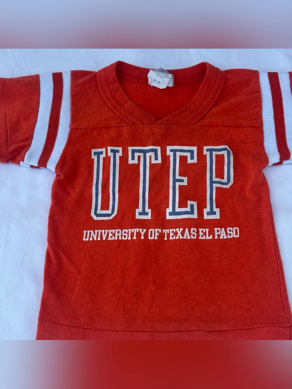 80s Vintage Kids University of Texas El Paso UTEP Tshirt Orange White 18 Months